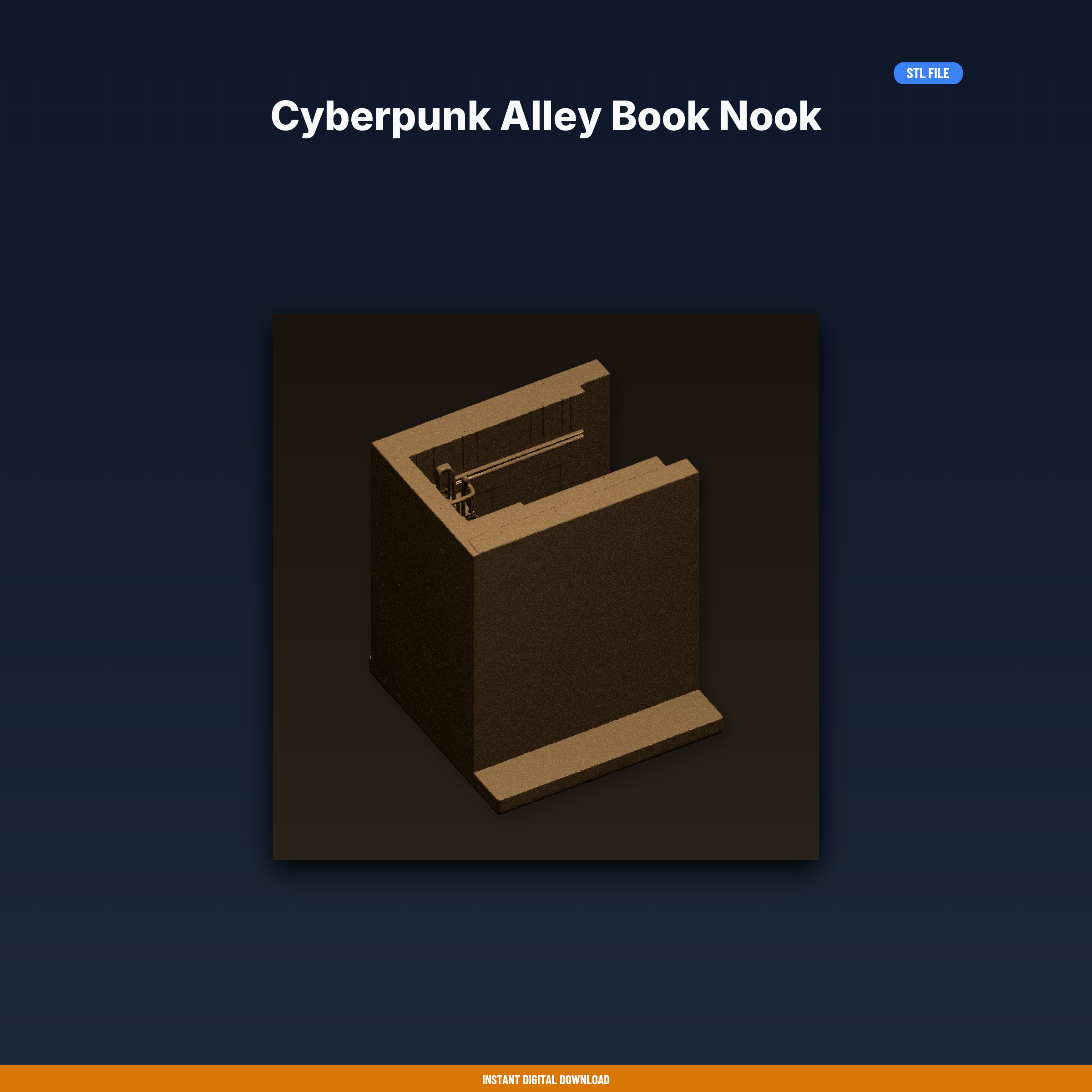 Cyberpunk Alley Book Nook - 3D Printable STL File