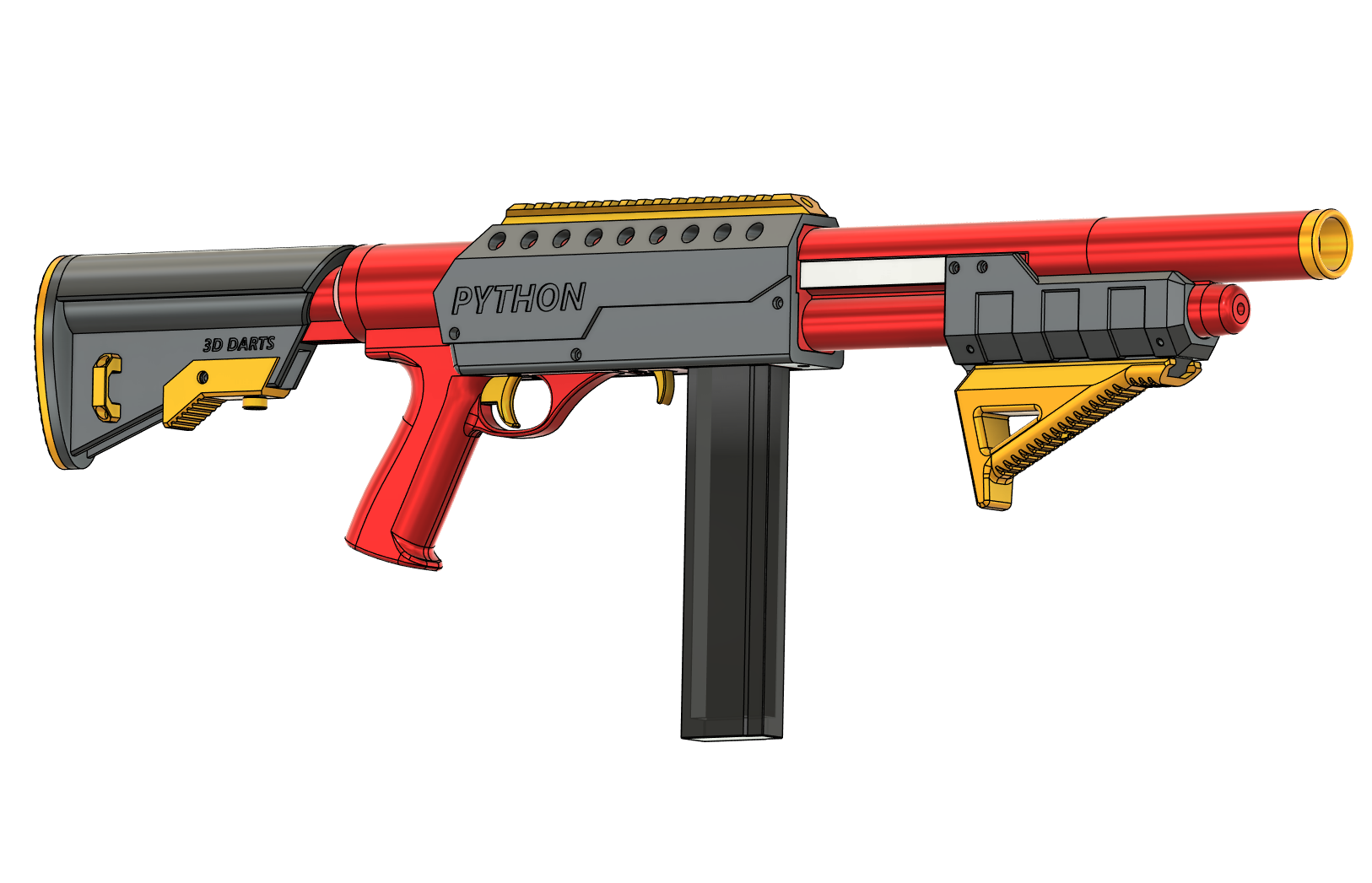 Miniatura 3 do modelo 3D Python - Mag-fed Pump Action Nerf Blaster