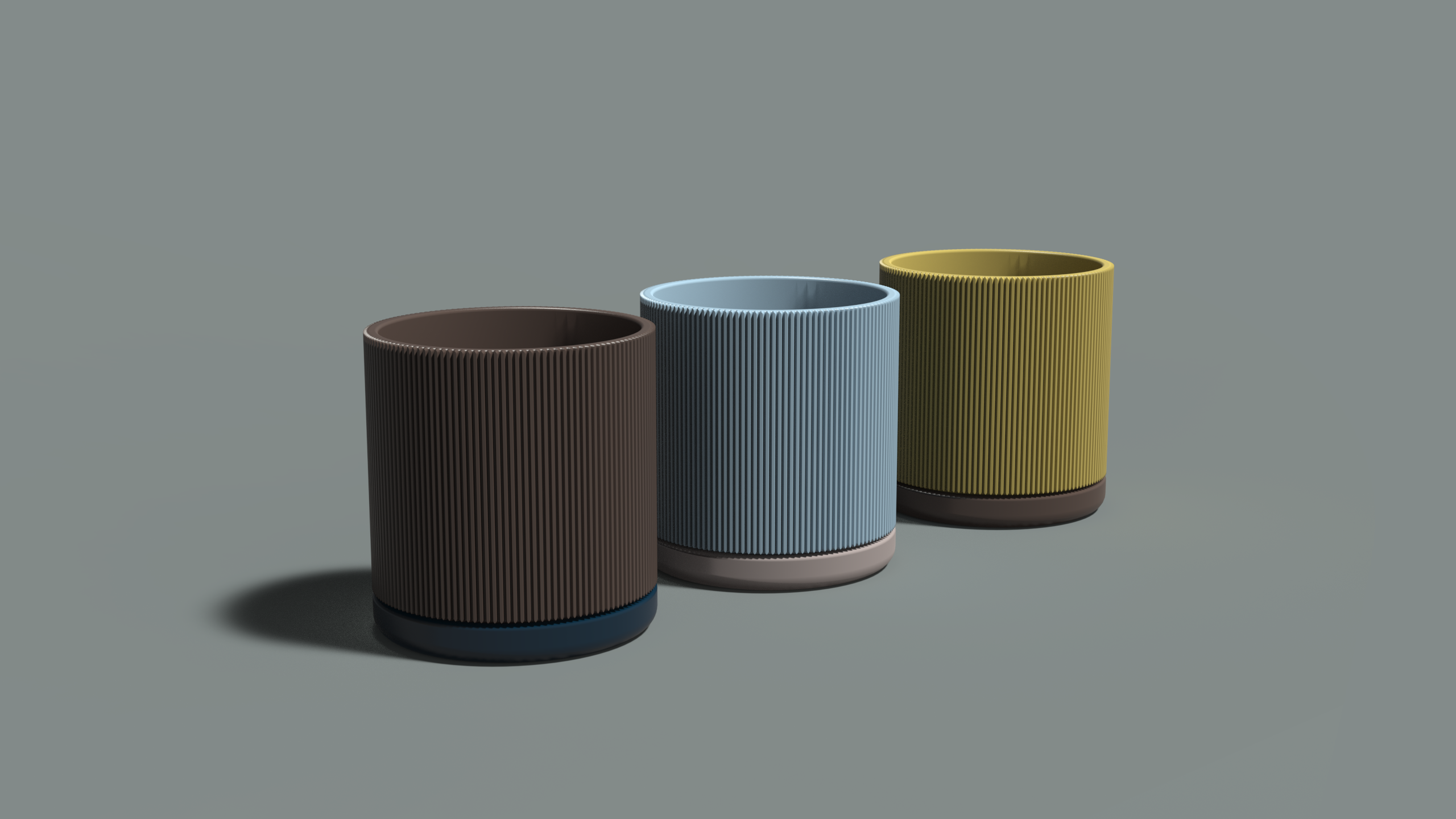 Fluted Flower Pot 3.5"