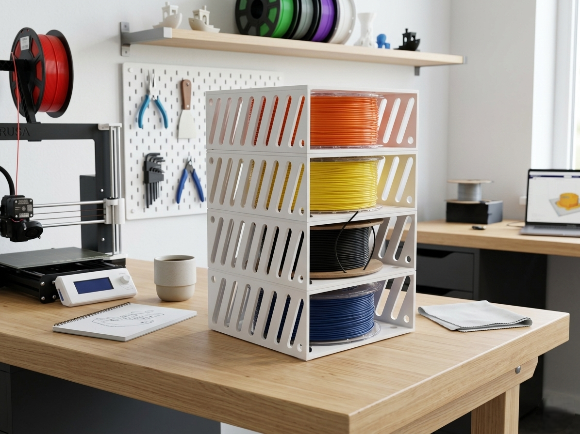 Stackable Filament Storage with Snap-On Lid
