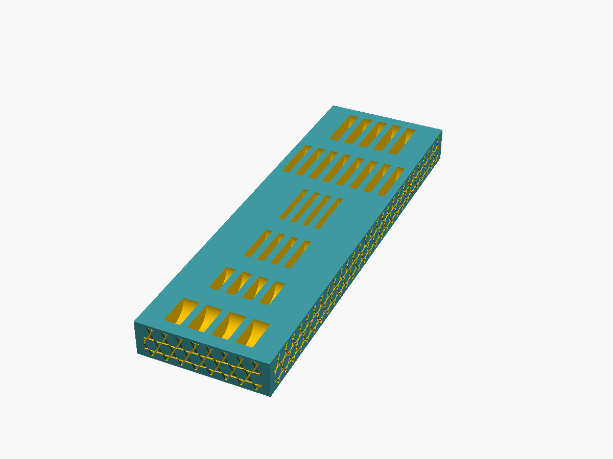 Coin Cell Battery Dispenser — multi-section tray (parametric OpenSCAD)