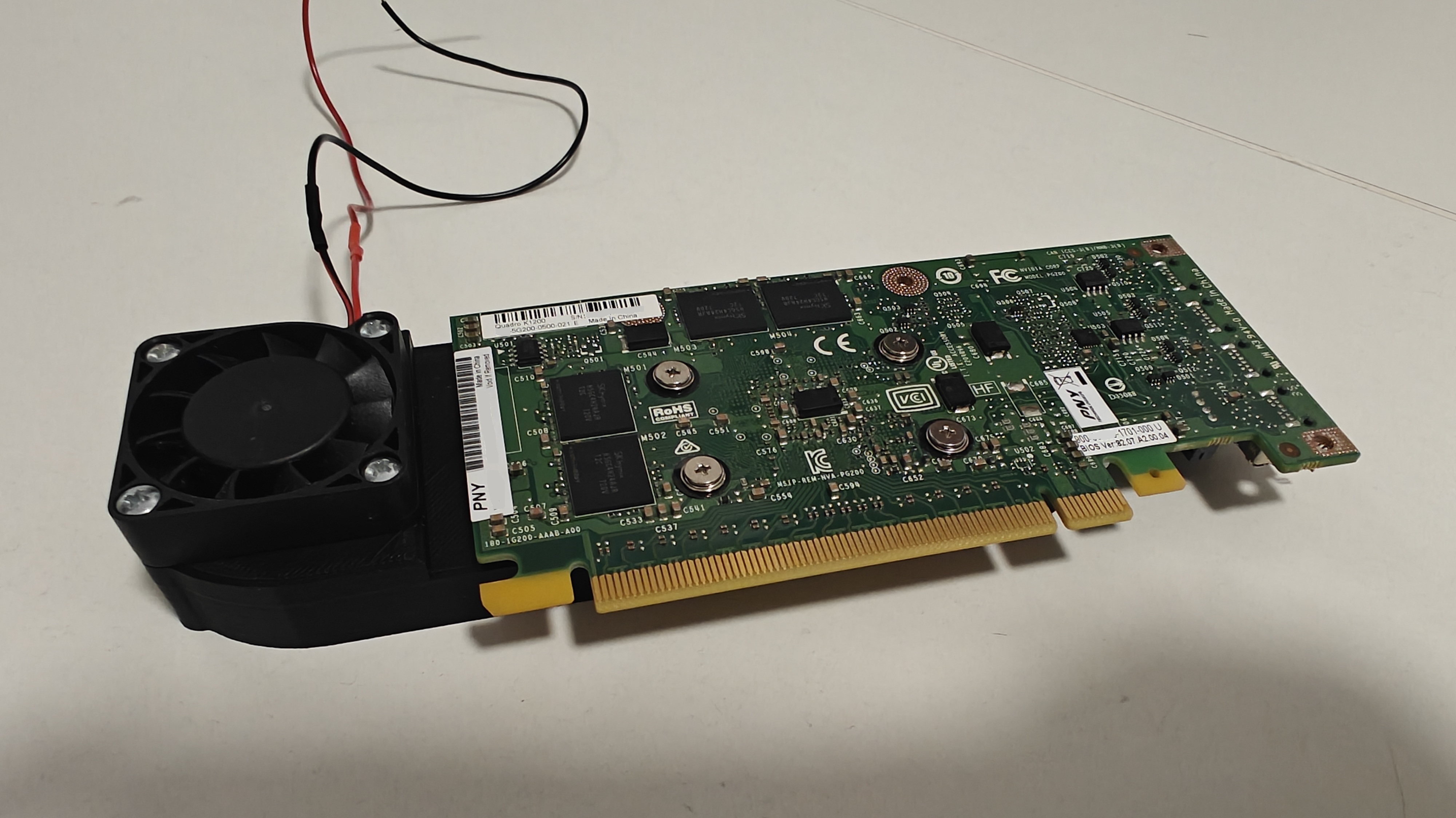 Nvidia K1200 custom fan mod