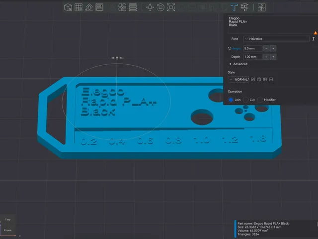 Filament swatch, any slicer - tiered layer height labels