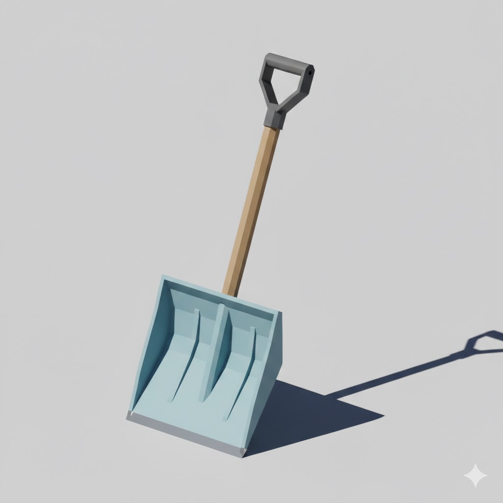 Low Poly Snow Shovel