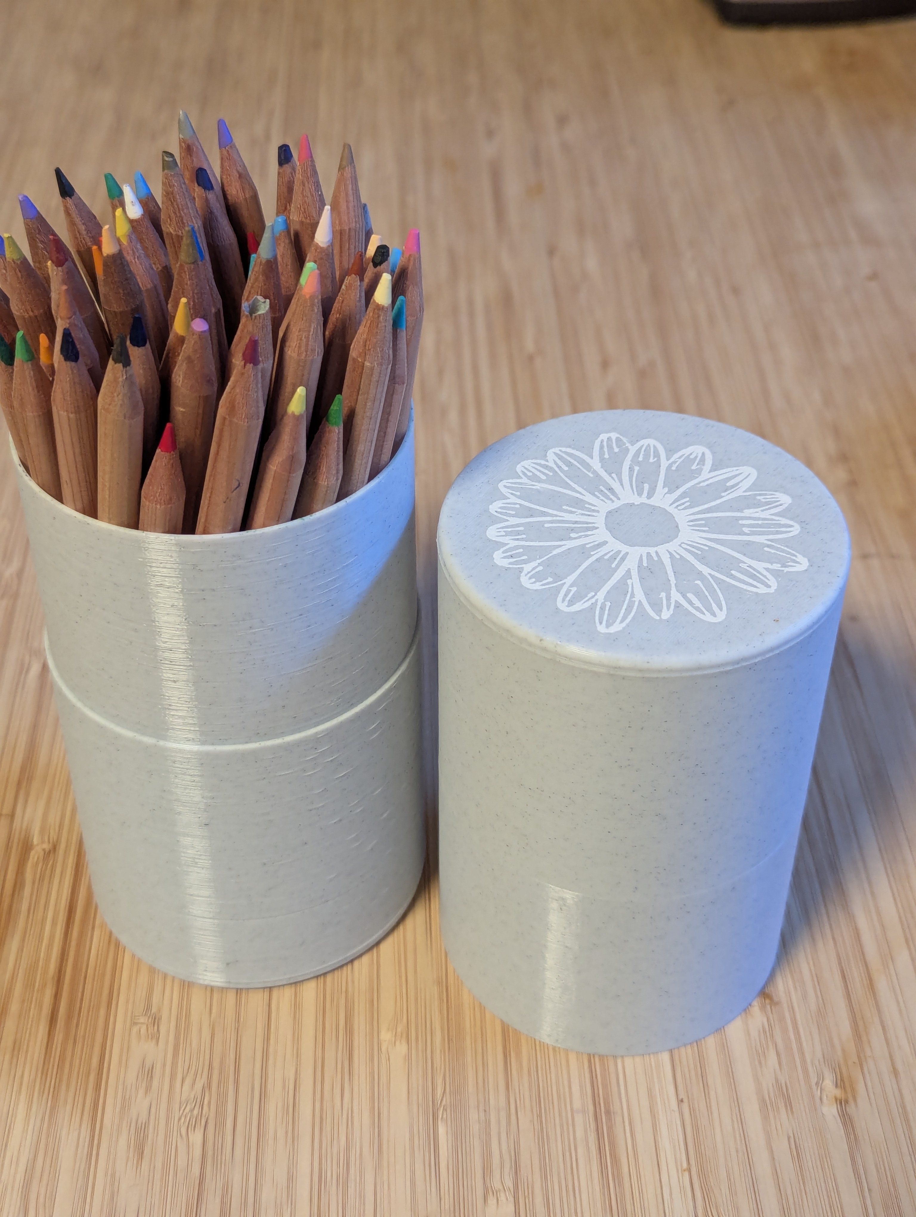 Simple tall case for colored pencils