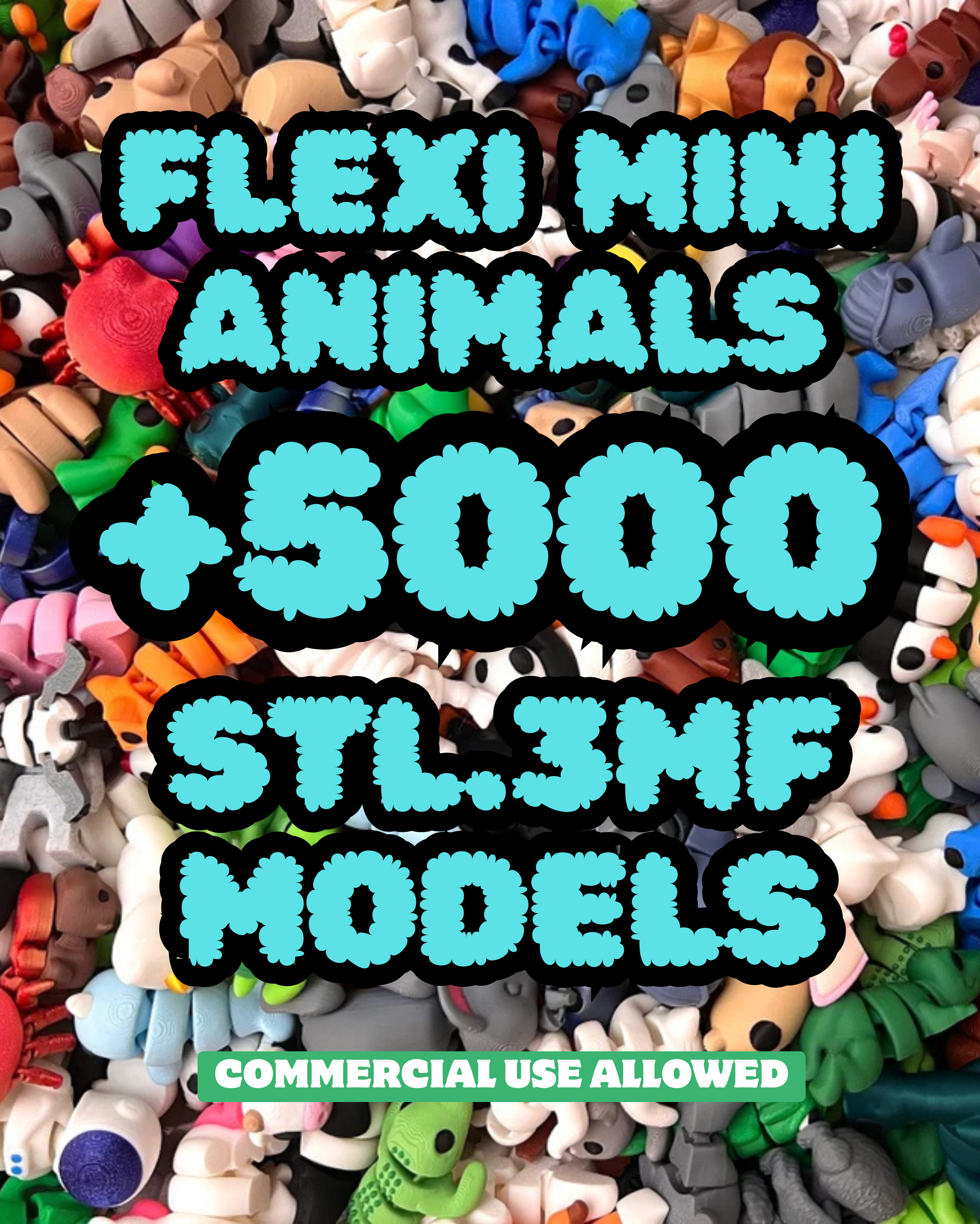 5000 Flexi Mini Animal STL.3MF 3D Print Model Files