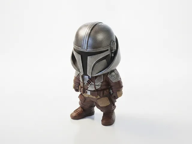 Chibi Mandalorian Figurine Cute Collectible 3D Printable