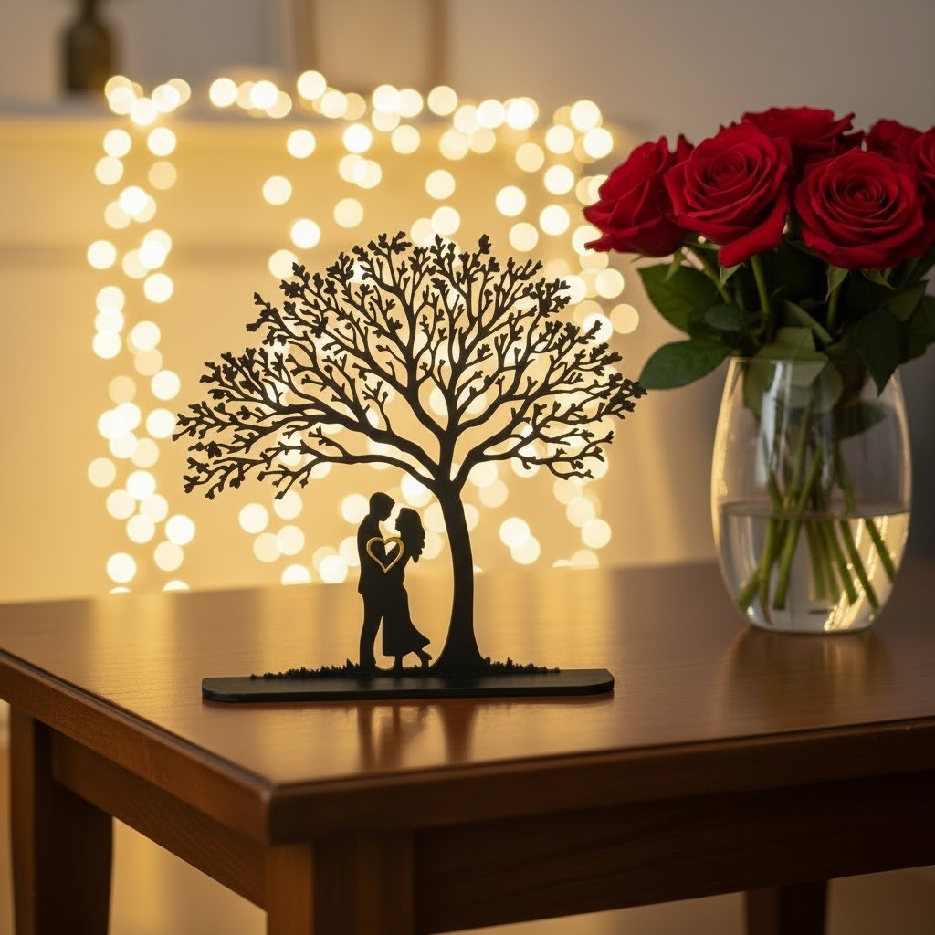Couple under tree Valentine's Day decor - 2 Versions