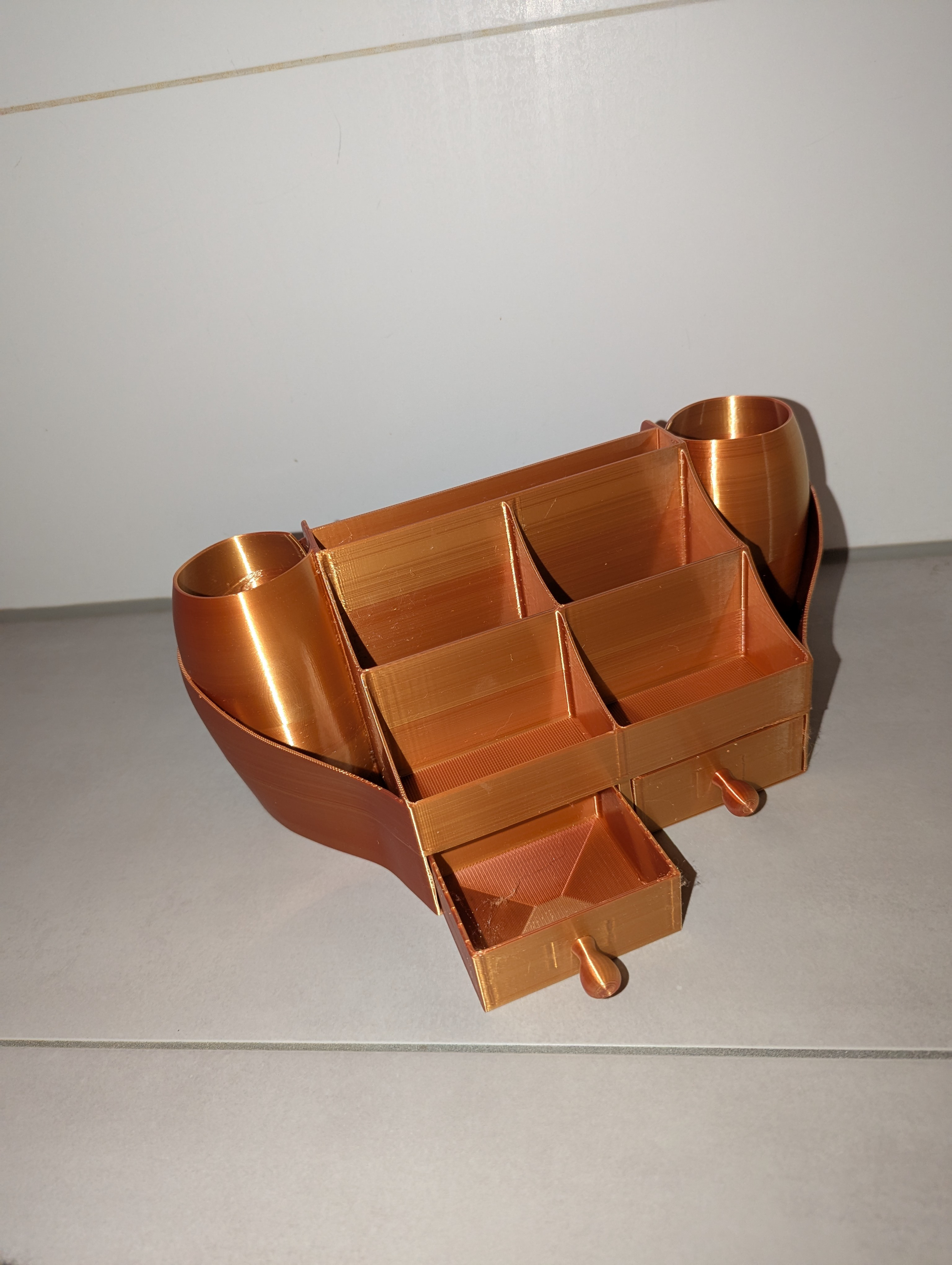 Elegant Desktop Organizer - Printer Bed Fit (P1S) with Hidden Drawer Trick
