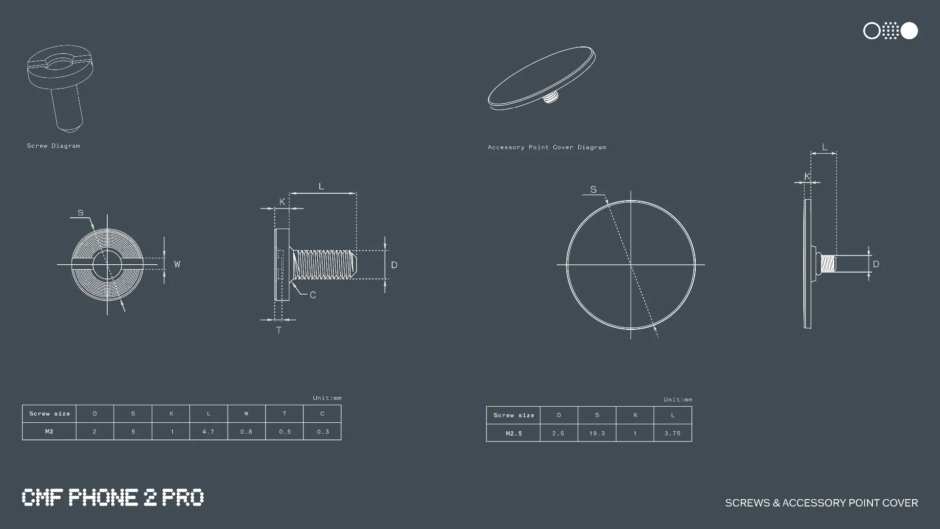 CMF Phone 2 Pro Screws