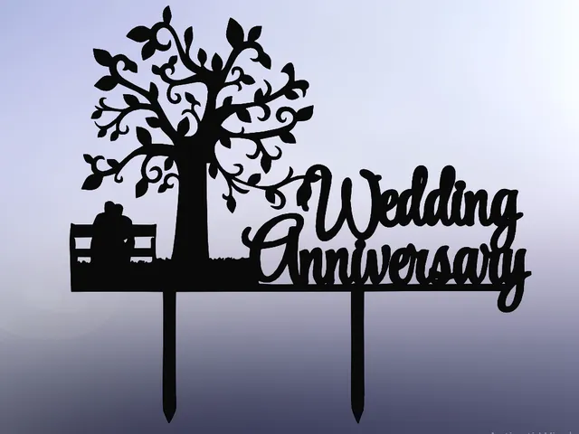 Anniversary Cake Topper – Couple on Bench Under Tree – 3D Printable Design