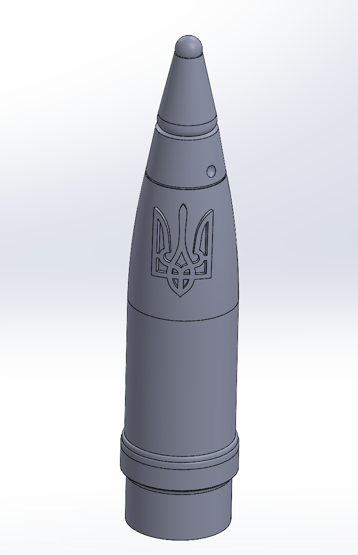 Ukraine Trident 30mm Shell Tip for UkraineAidOPS Fundraiser Shells