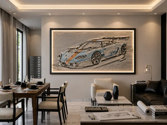 Koenigsegg CCGT Arte de Pared 3D