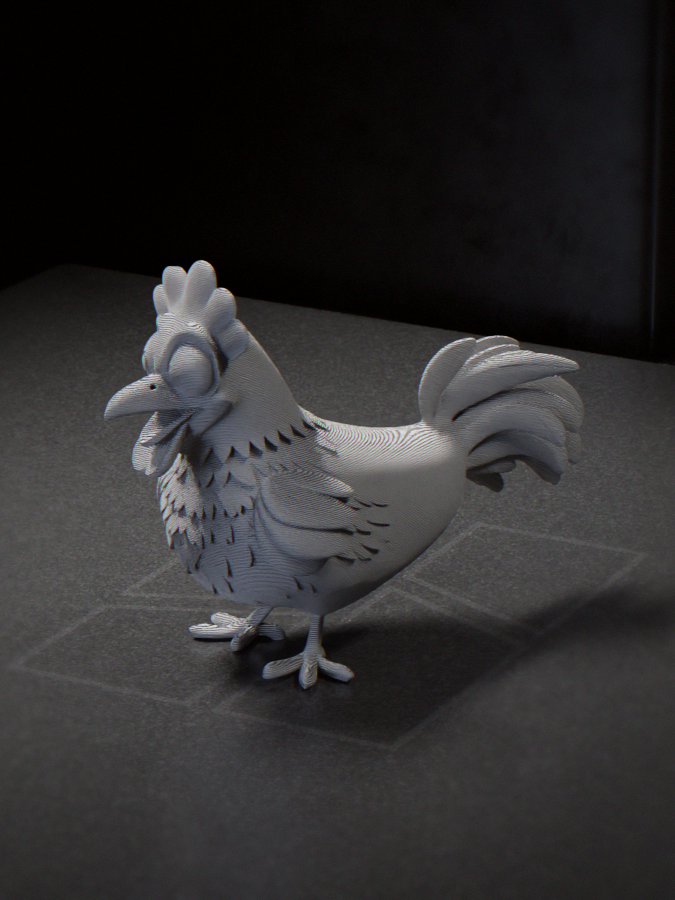 Rooster Figurine Farm Animal 3D Printable 3D model