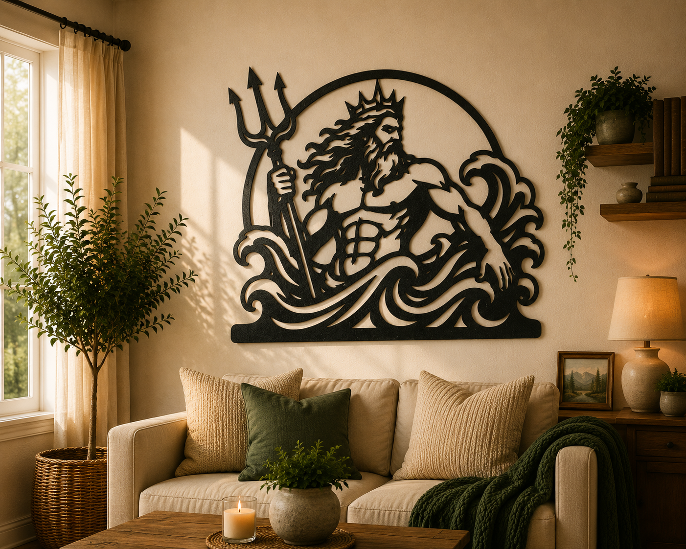 Poseidon 2D Wall Art | Mythology Ocean King Decor