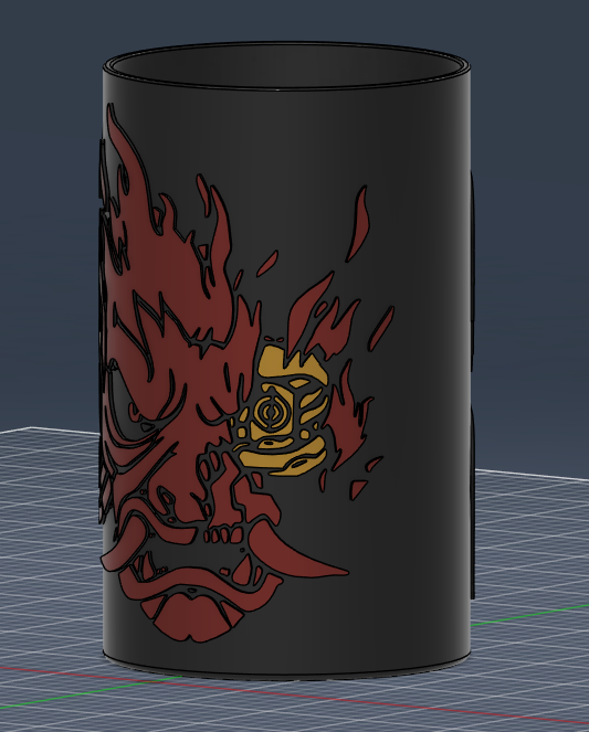 Cyberpunk-themed pen holder 3D model