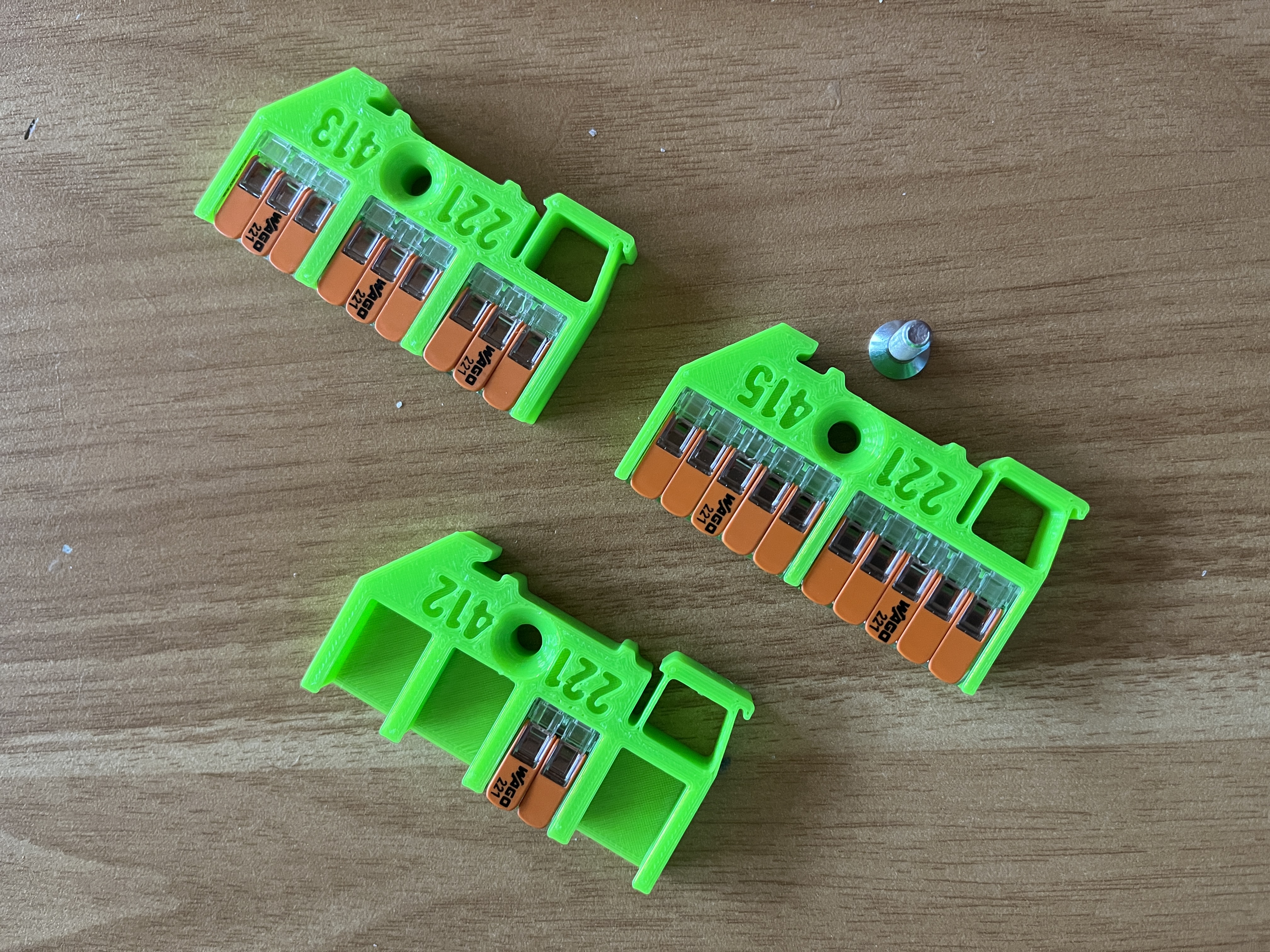 Wago 221-412, 221-413, 221-415 Din Rail Mount (Onshape)