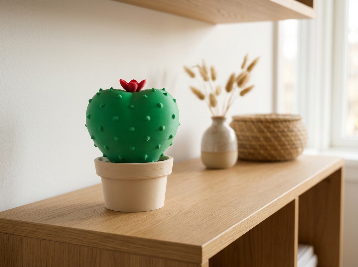 Round Cactus Botanical Shelf Decor