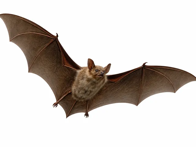 Brown bat in mid-flight