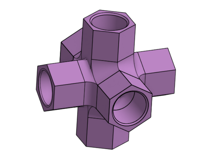 Hexagonal Corner Connector x6 for PCV Tubing