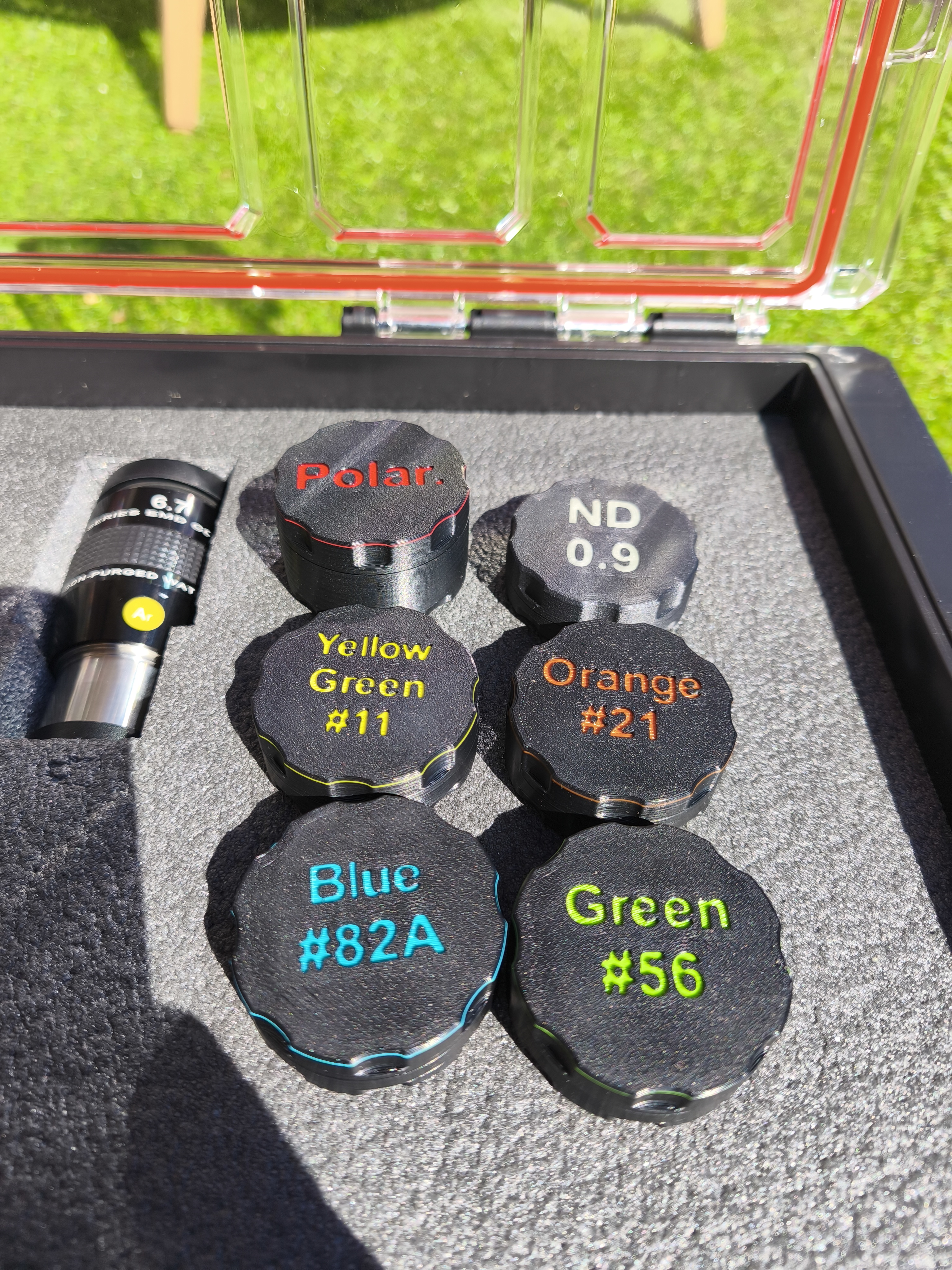 Eypiece Filter Case for 1.25" Telescope Filters - looser fit & different heights remix
