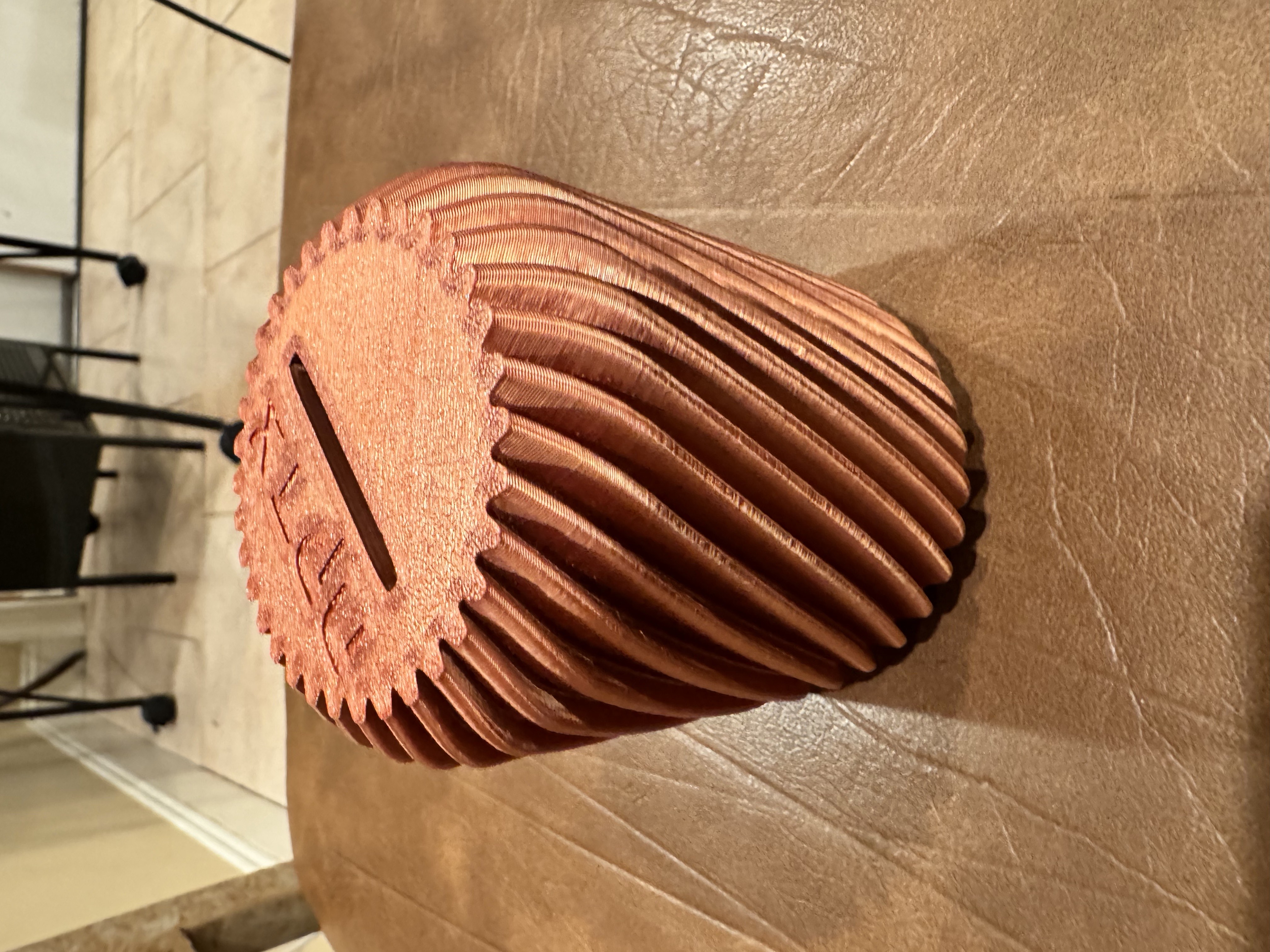 Round wave tzedakah box
