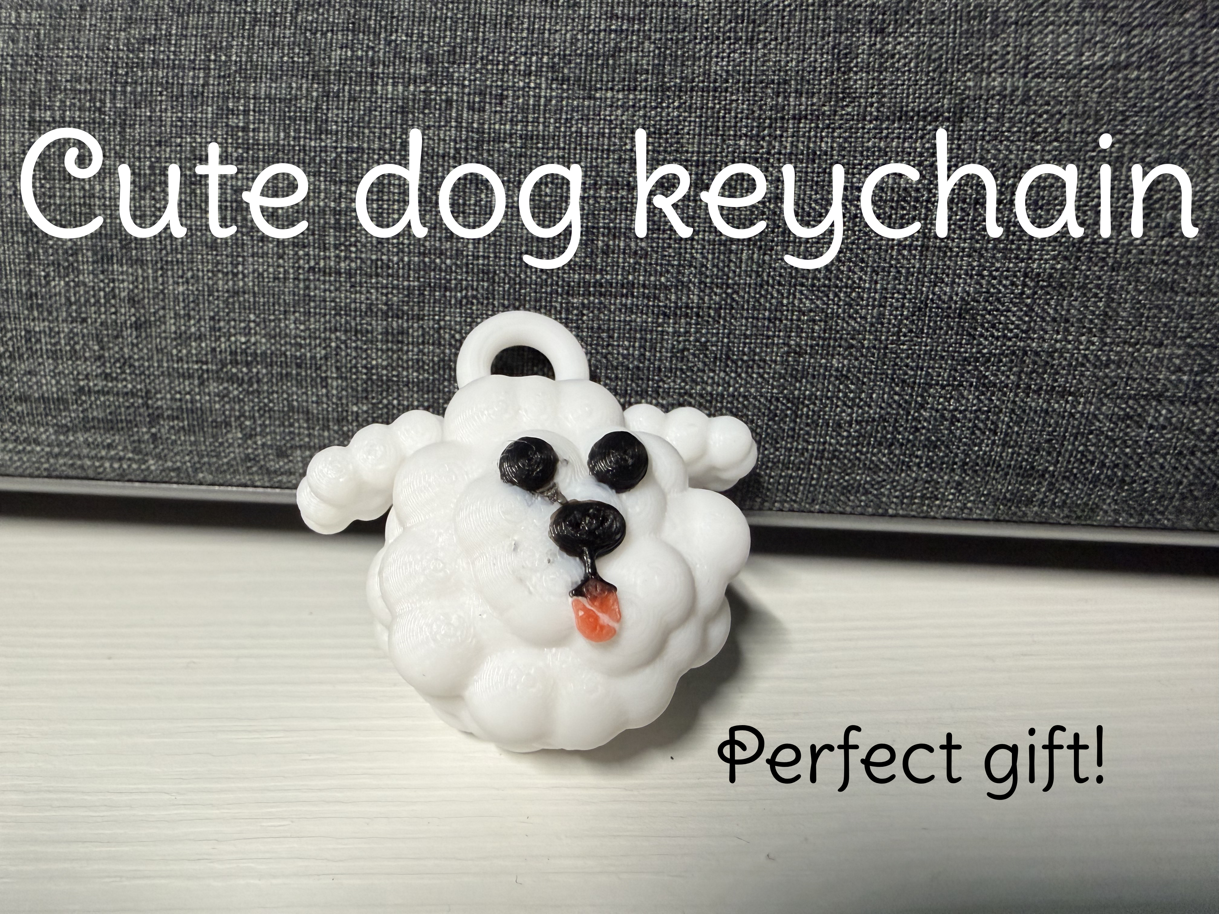 Cute dog keychain (Bichon)