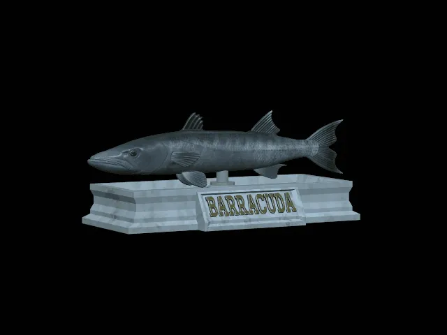 Great Barracuda Statue with Base