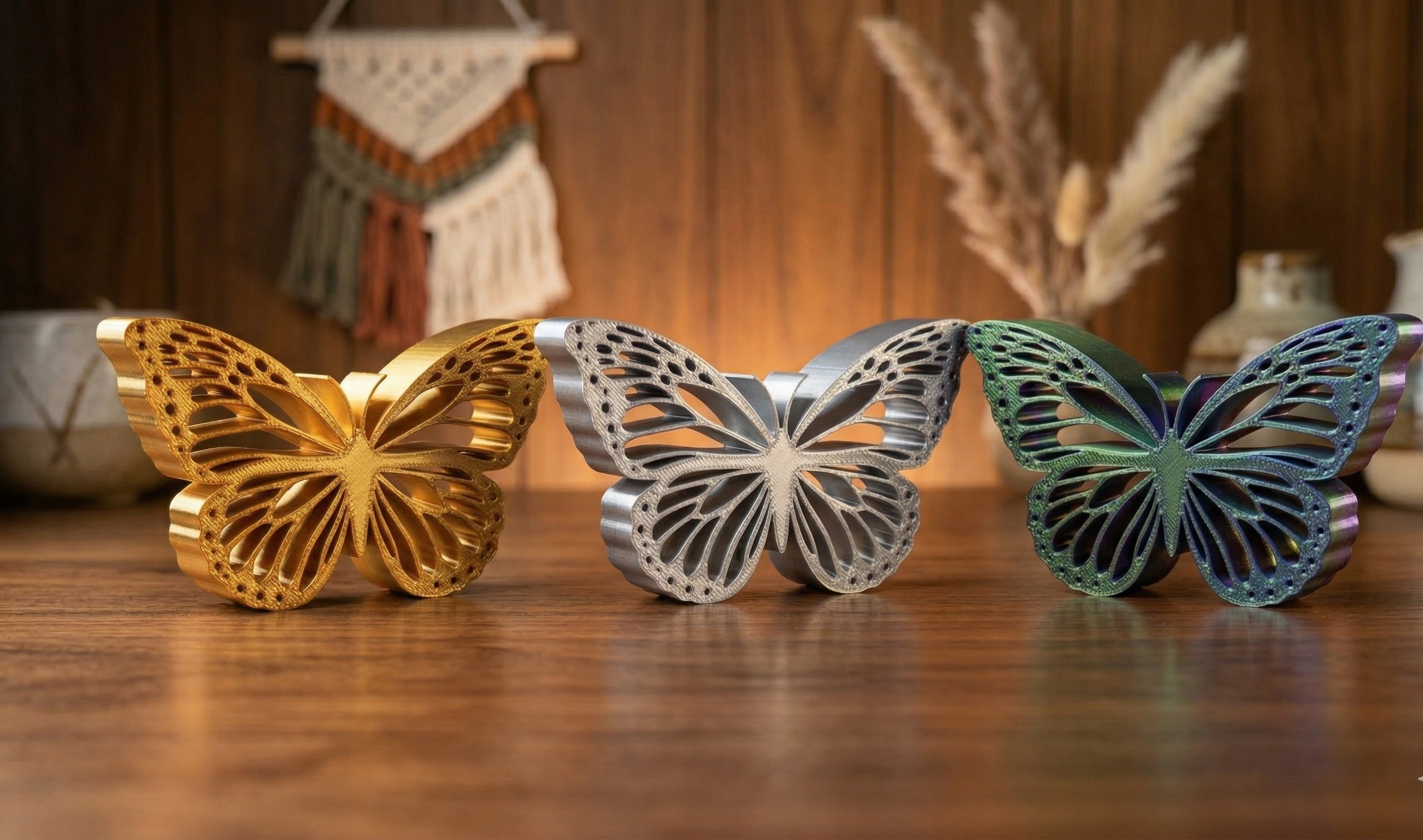 Elegant 3D Printed Filigree Butterfly Figurine 3D model by kkmmedia3d