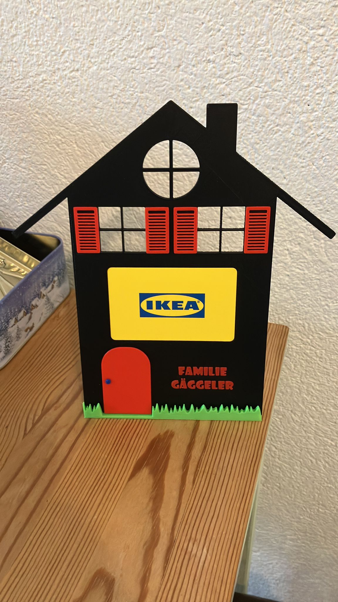 Gutschein Halterung in Hausform