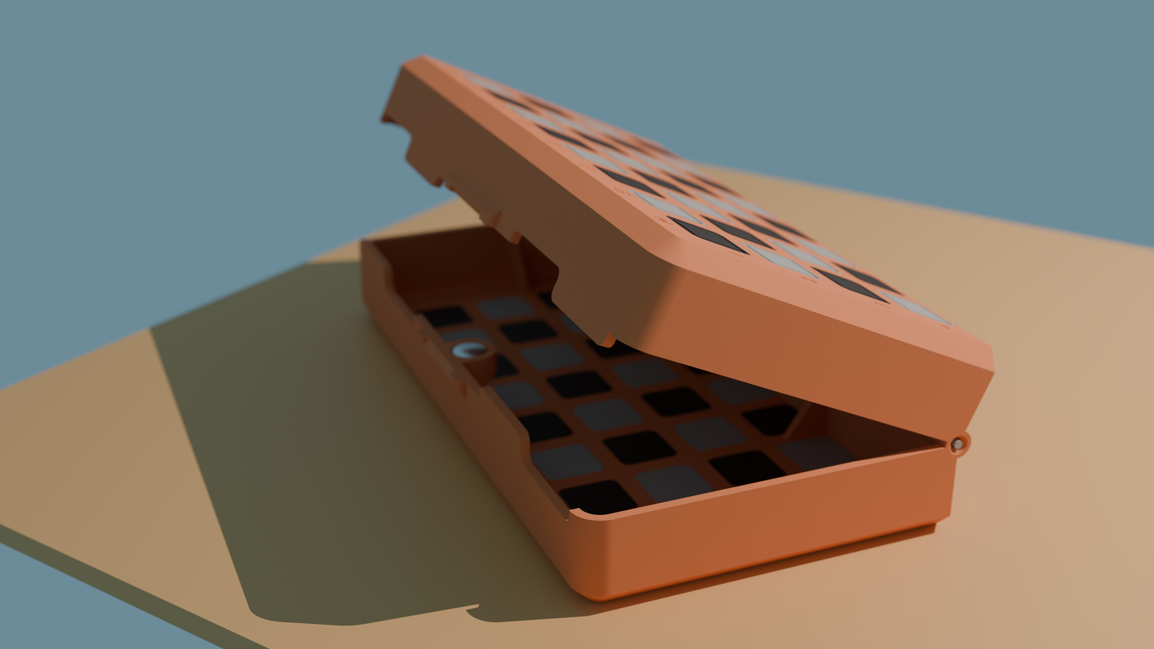 Miniatura 3 do modelo 3D Hinged chessboard box