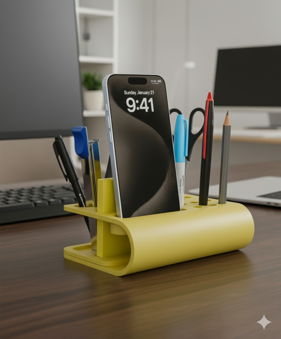 mobile and pen stand