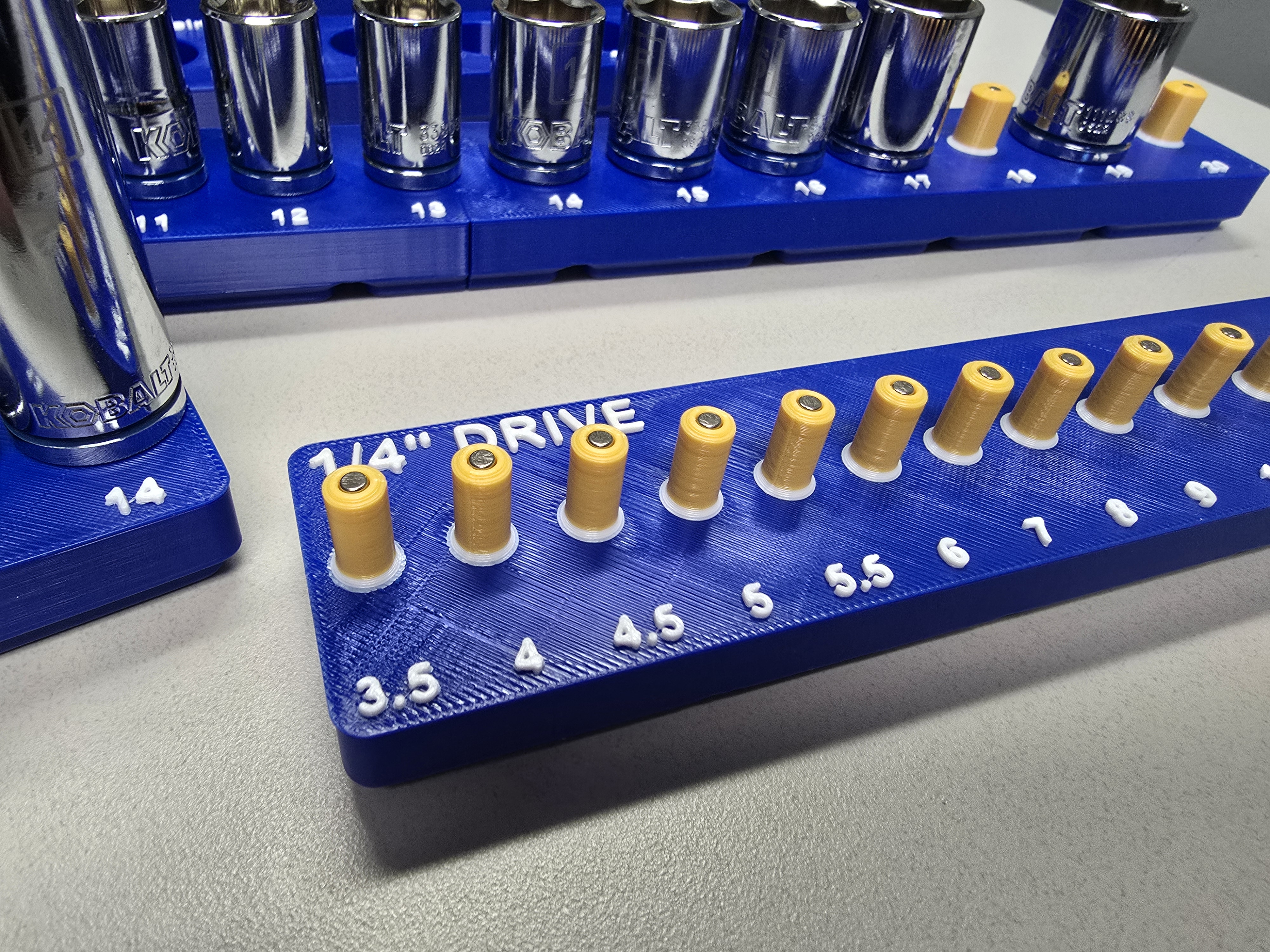 Gridfinity Universal 1/4" Metric Socket Organizers