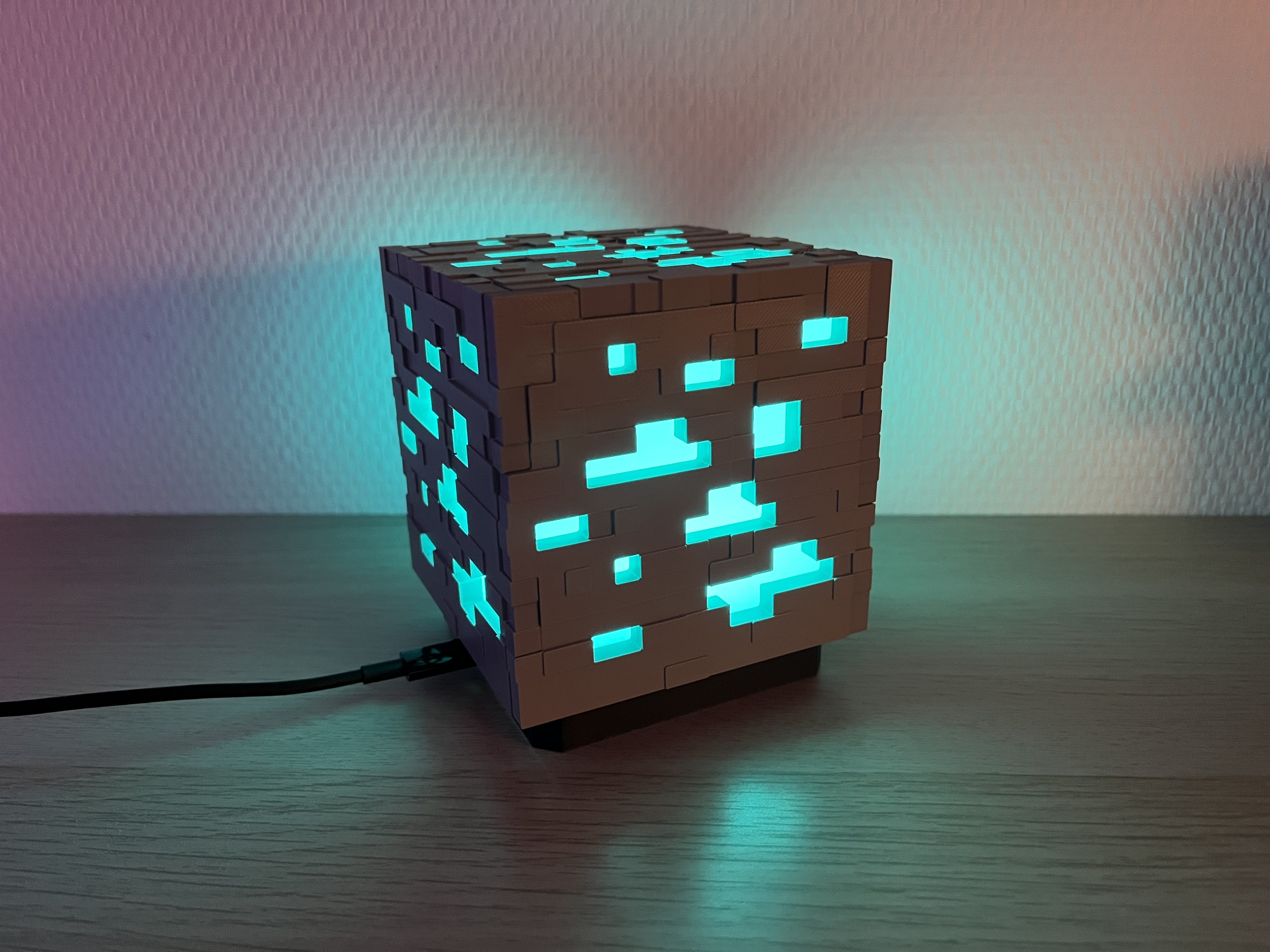 Minecraft Ore Lamp (WLED / ESP32 D1 Mini USB-C)