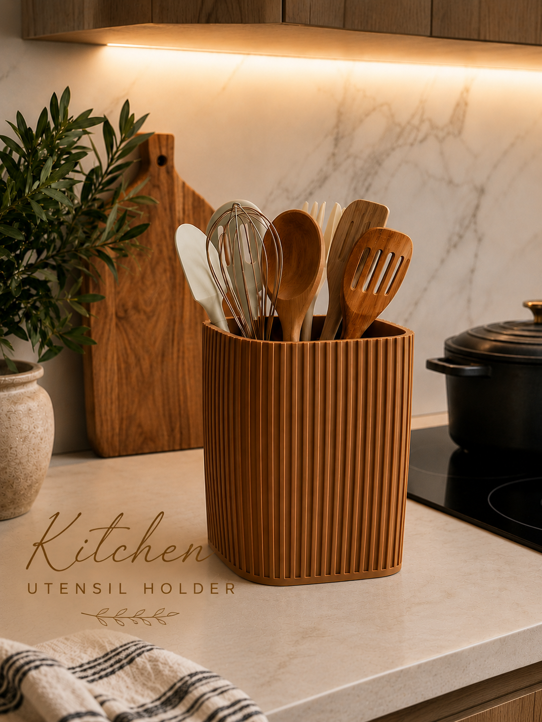 Japandi Utensil Holder - Squared