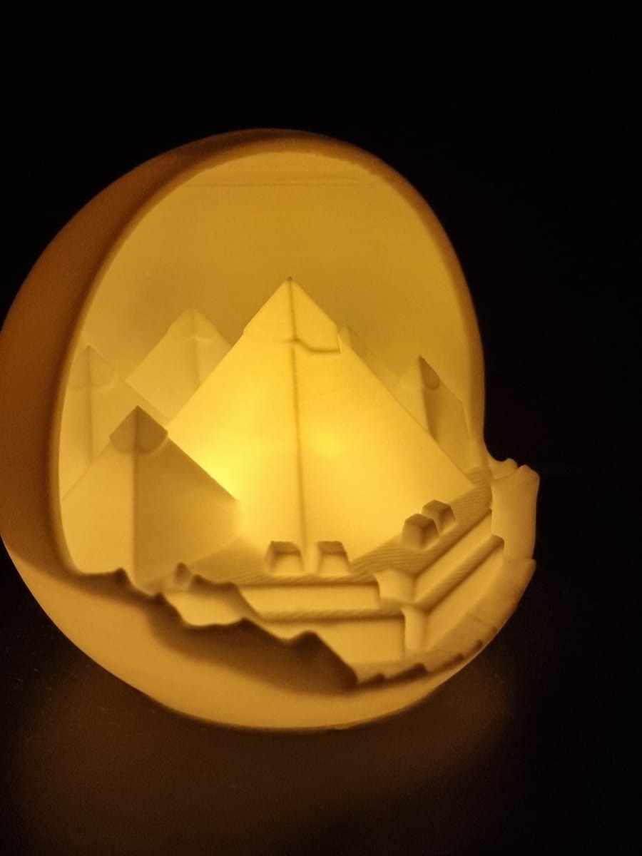 Egyptian Pyramids Lithophane Lamp