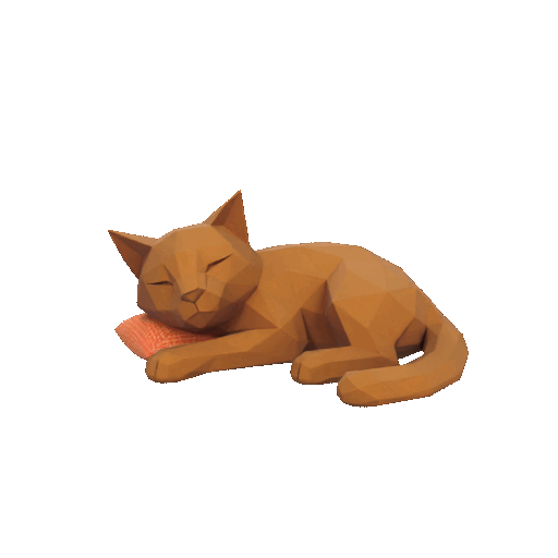 Miniatura 2 do modelo 3D Sleeping low-poly Cat