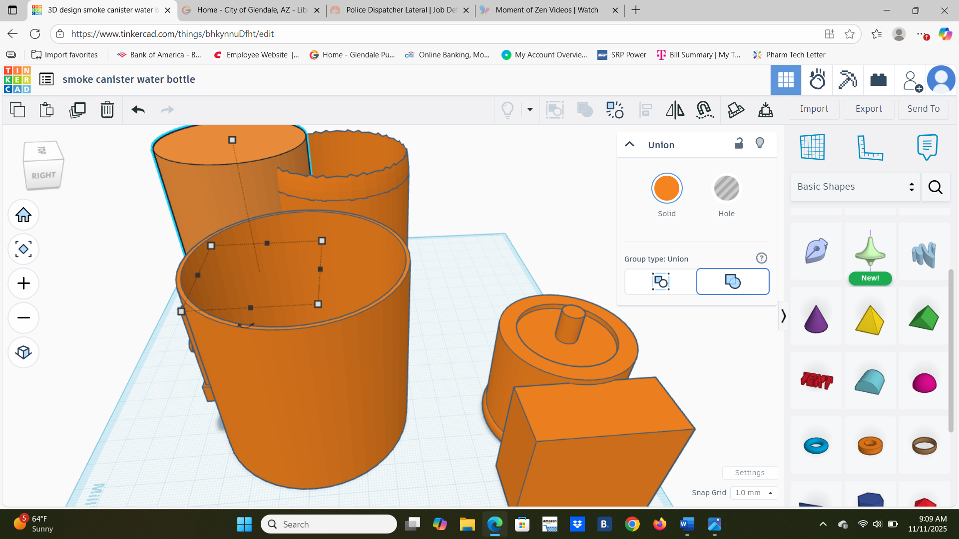 Smoke Canister Water Bottle (for twistee gatorade water bottle)