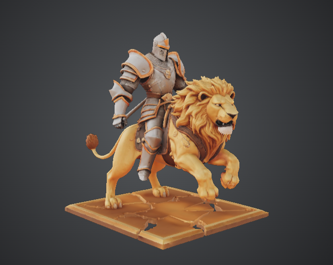 Lion Rider Paladin – Armoured Knight on War Lion