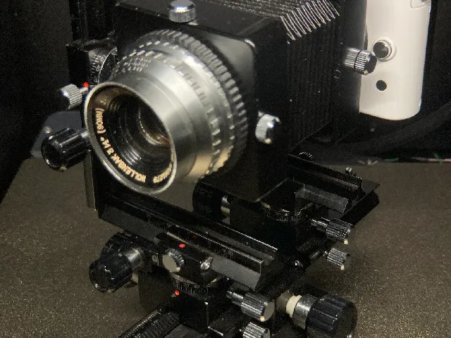 Nikon 1 Bayonet to 46mm Bellows Dovetail Adapter.