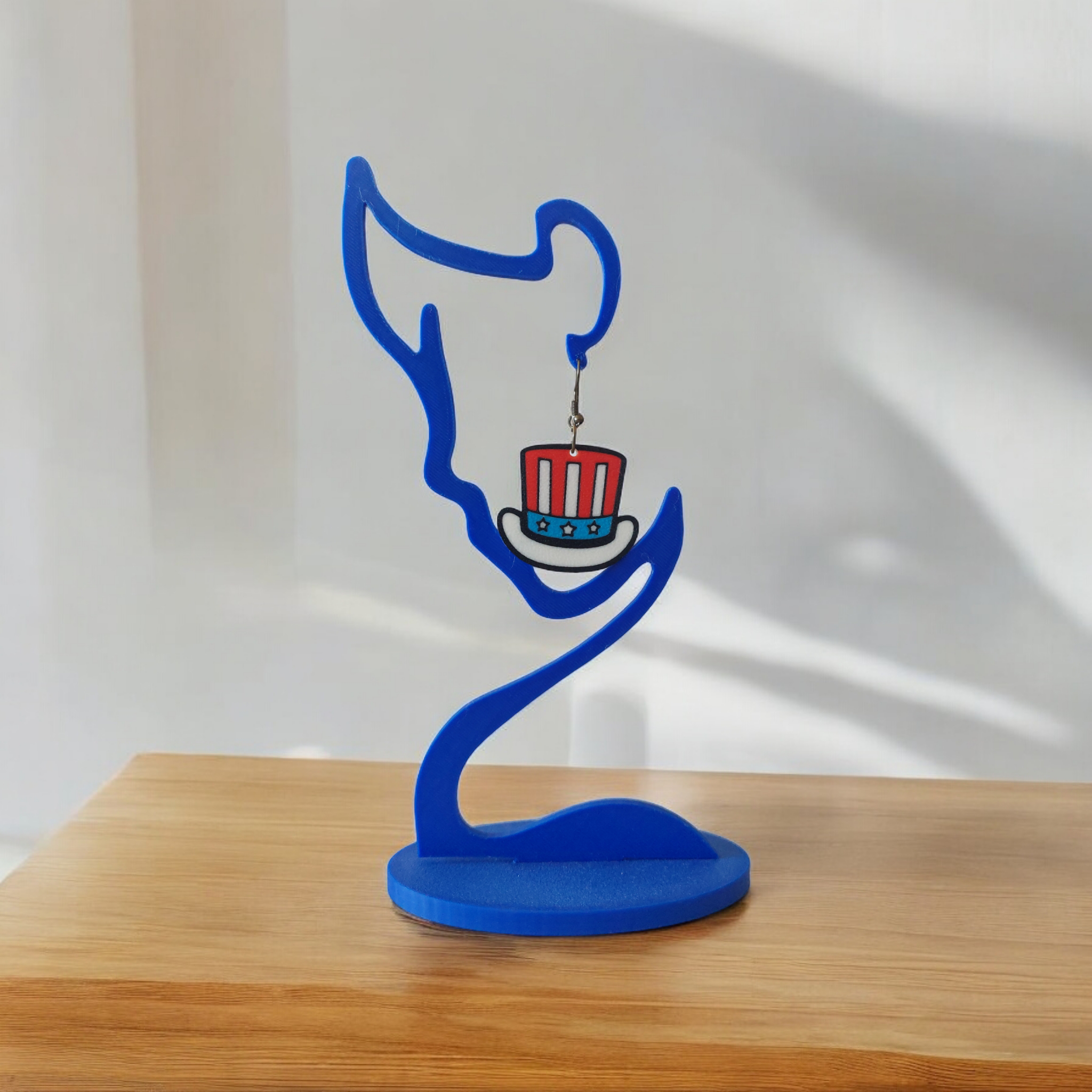 Uncle Sam Hat Multicolor USA Earrings