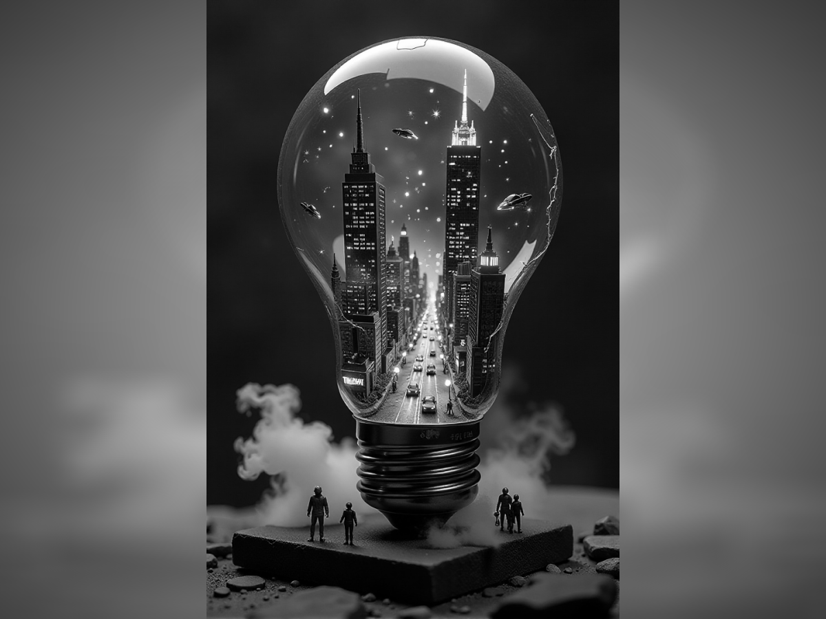 City in a Lightbulb Hueforge