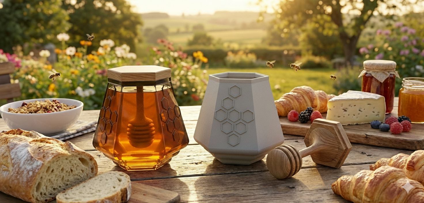 Hexagonal Honey Jar