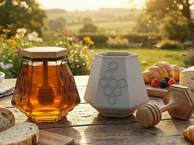 Hexagonal Honey Jar