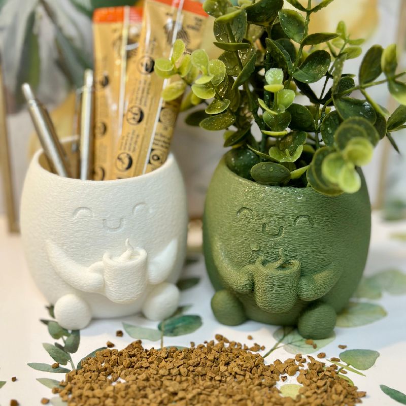 Coffee Lover Planter | Cute 3D Printable Pot, Pen Holder & Desk Decor ...