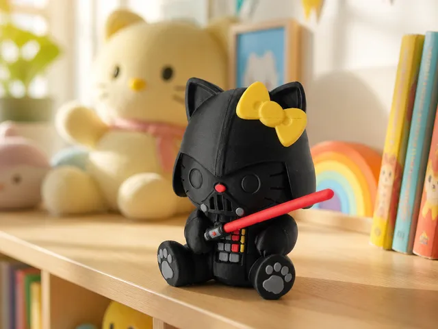 Adorable Hello Kitty Darth Vader Figurine