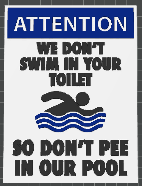 No peeing in the pool sign