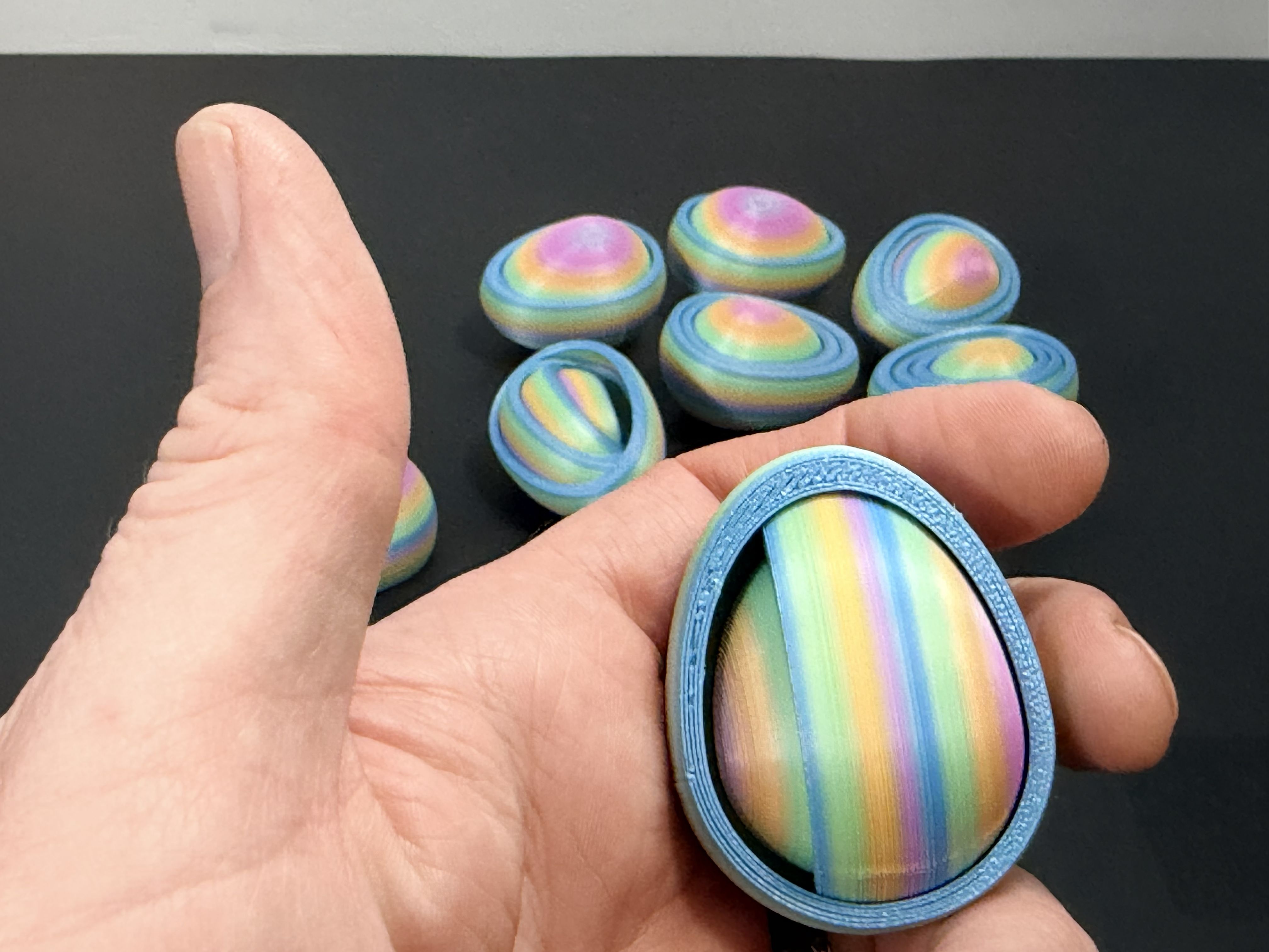 R7 Gyro Egg Fidget | Layered Shell Fidget Toy with Hidden Cavity | R7Makers