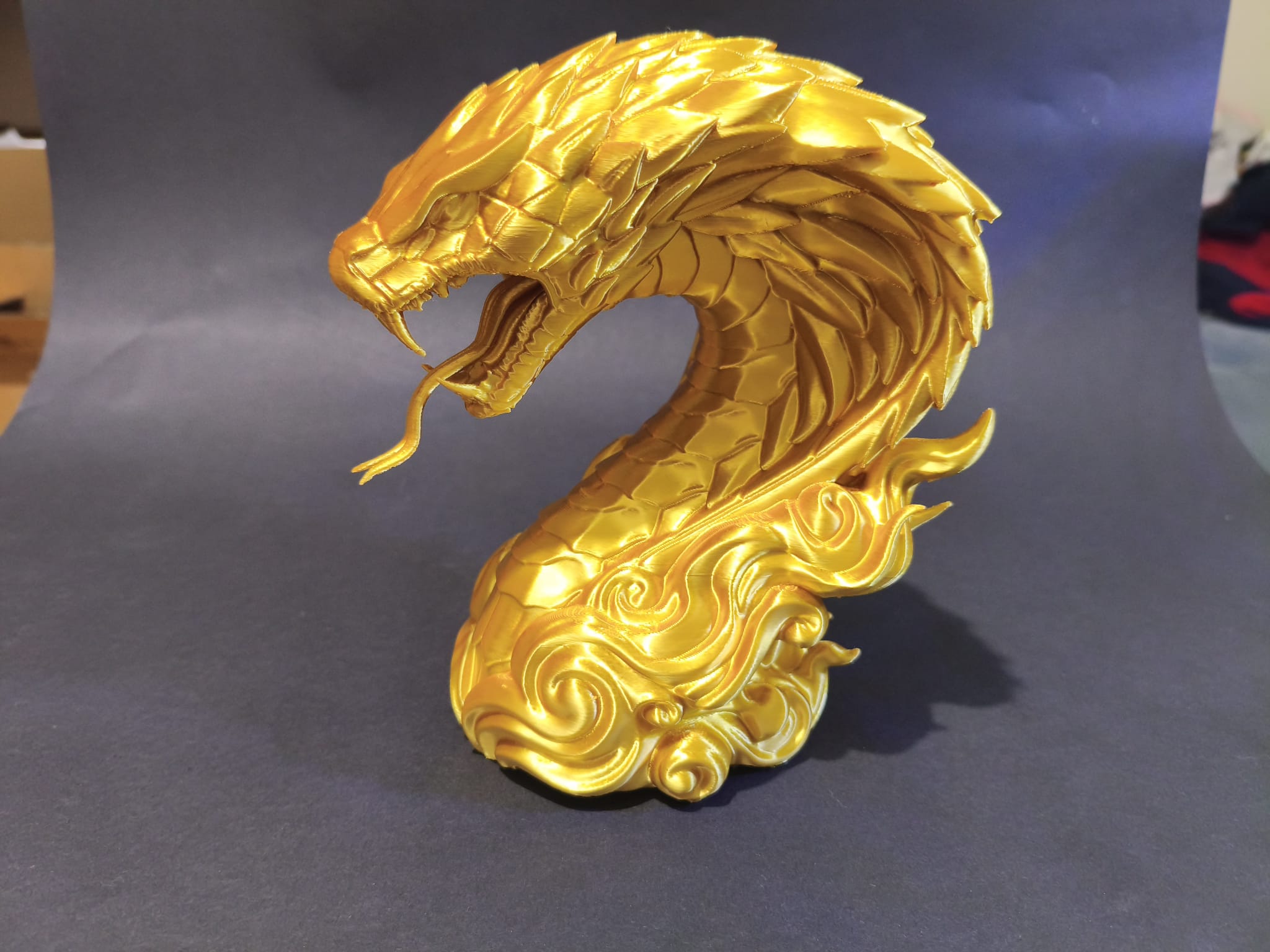 Majestic Golden Serpent Bust