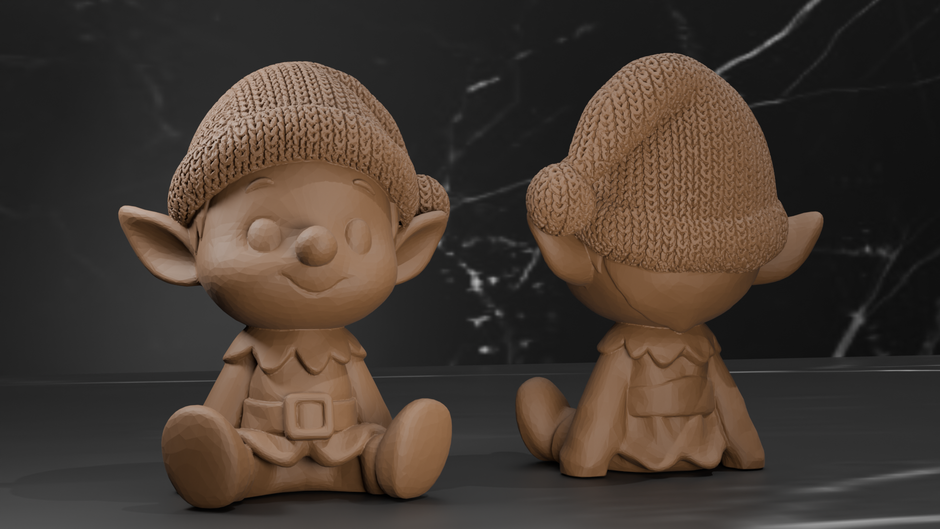 Elf Christmas Figures - Knitted Textures - 3 Styles